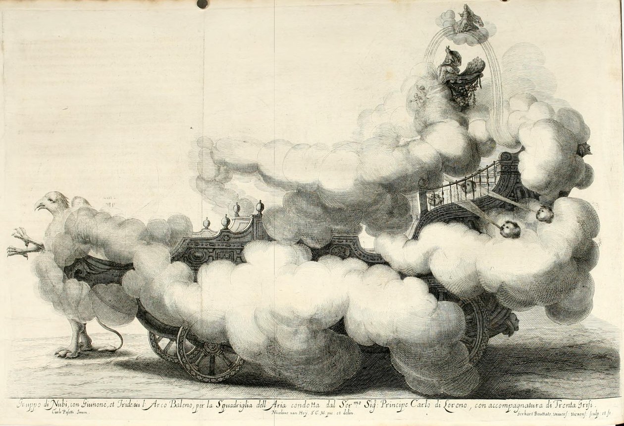 A levegő és a víz győzelmi vitája. Örömünnep lóháton - A szekér (1667) alkotó: Gerard Bouttats