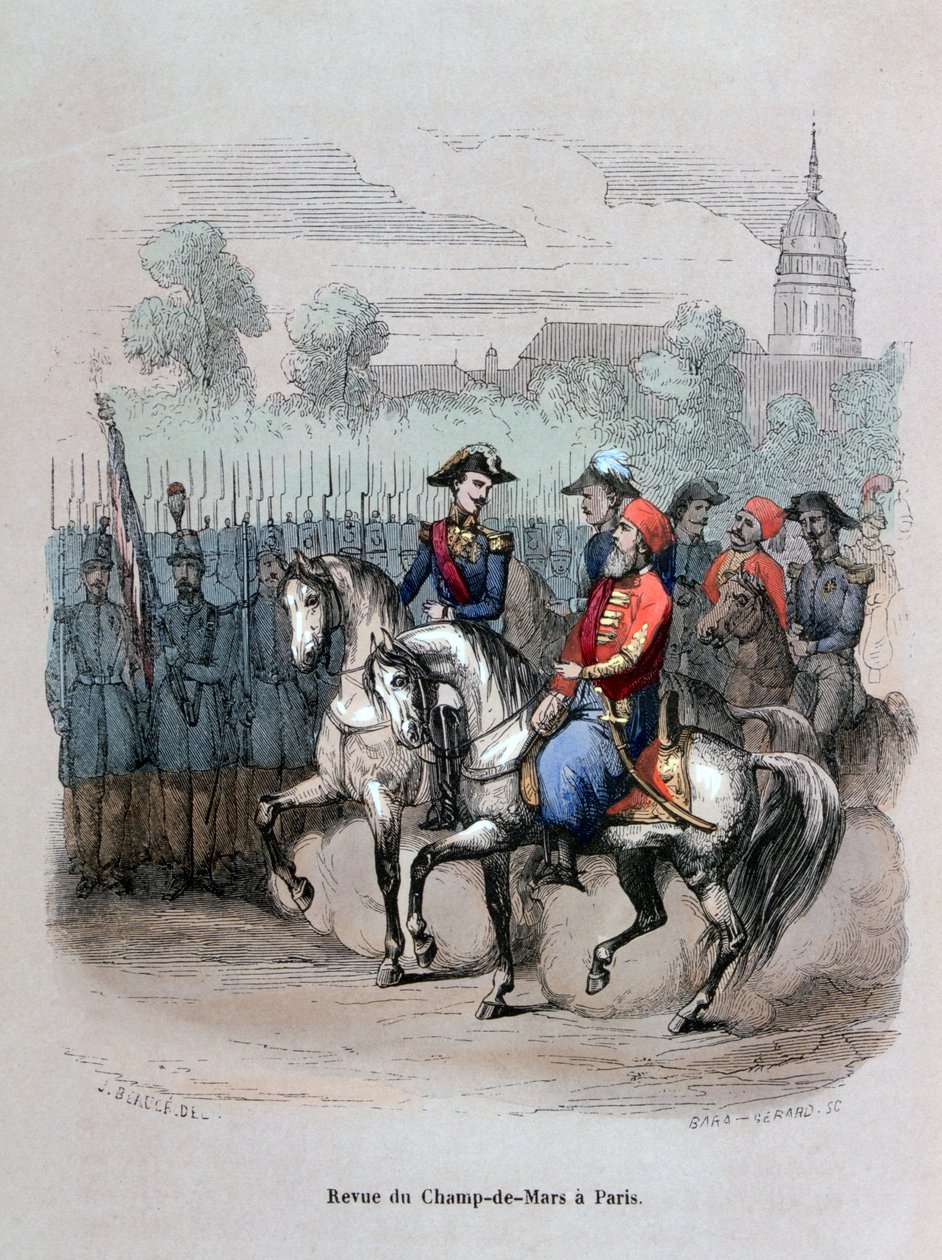 „Military Review with Ibrahim Pacha, Champ de Mars, Paris”, 1846 1847 alkotó: Gerard Corbiau