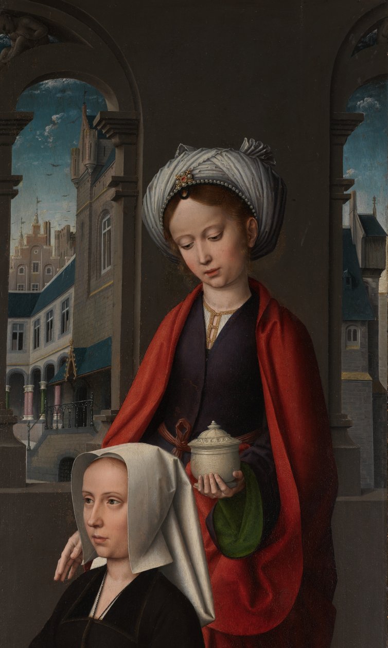 Krisztus megkeresztelkedésének külső panel részlete, 1502-2008 körül (olaj, tábla) alkotó: Gerard David