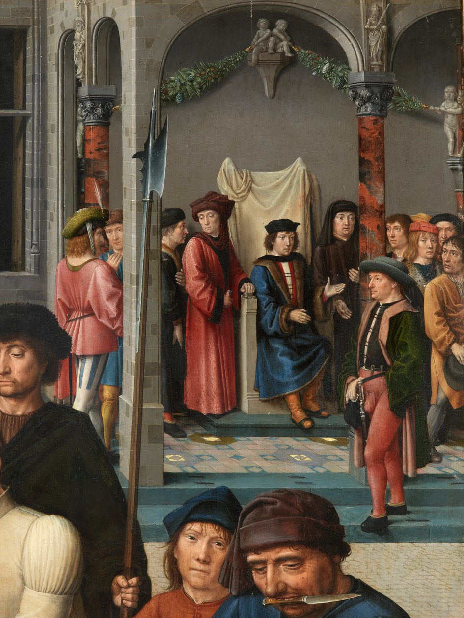 Részlet a Sisamnes lenyúzásáról alkotó: Gerard David