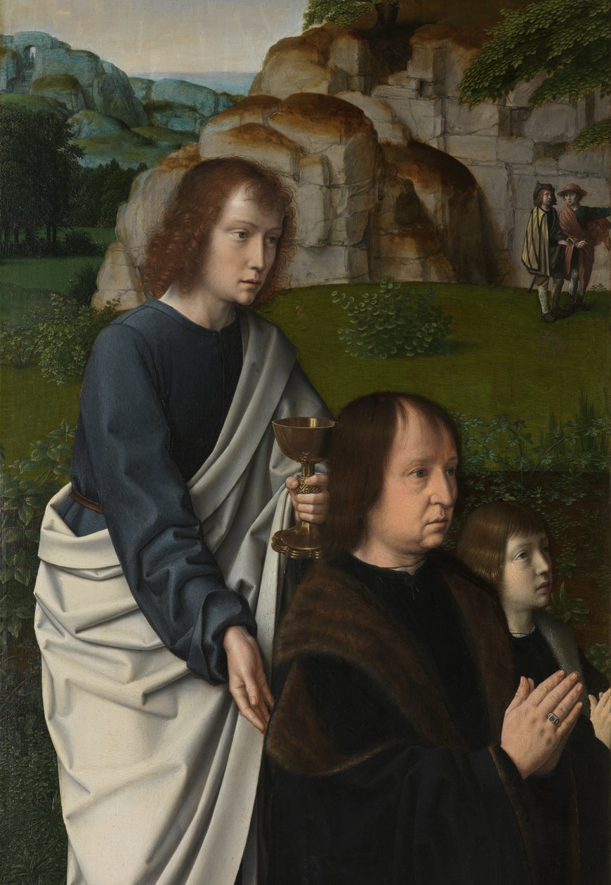 Részlet Krisztus megkeresztelkedése bal oldali paneljéről, 1502-2008 körül (olaj a táblán) alkotó: Gerard David