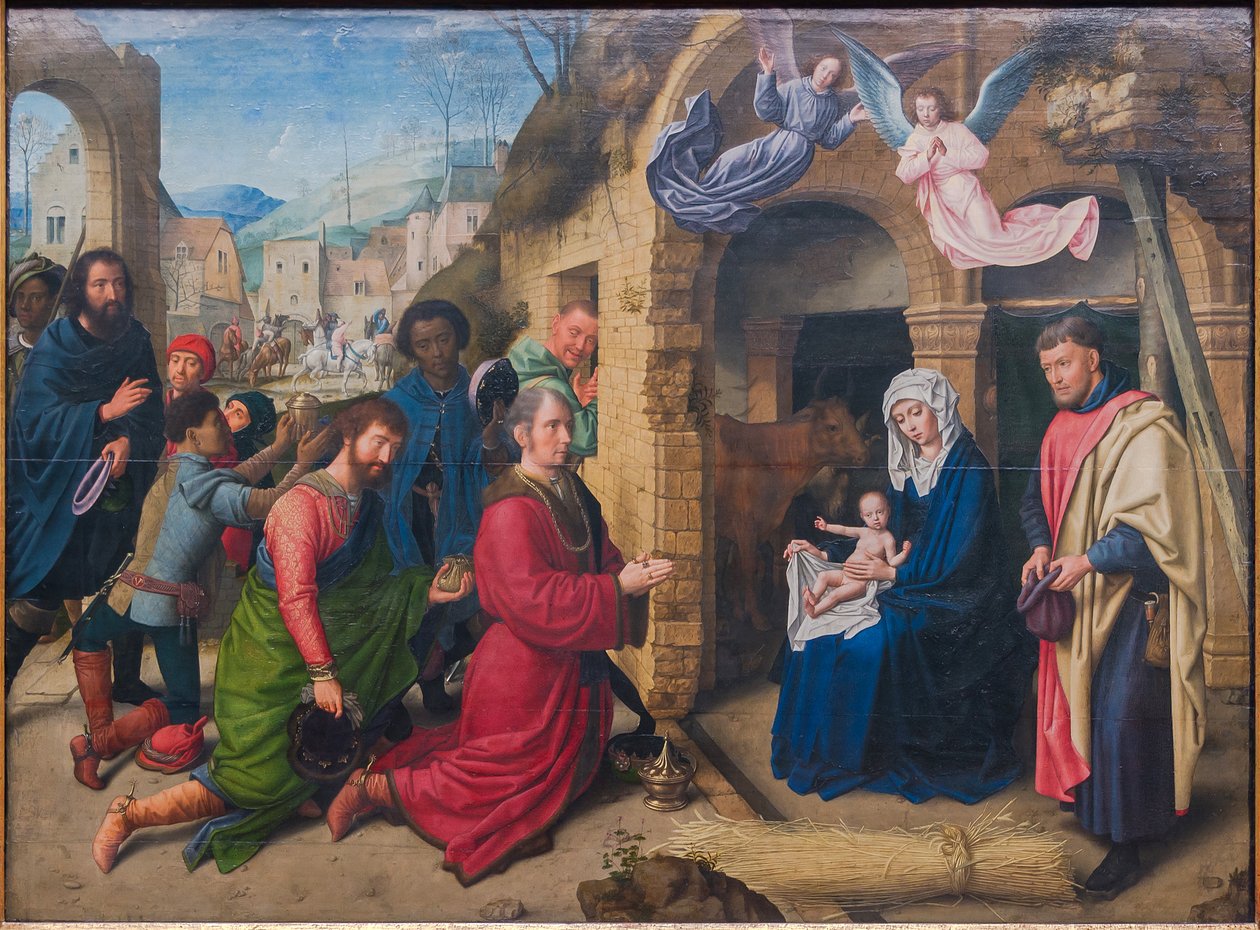 Német: Die Anbetung der Könige (másolat Hugo van der Goes után) A bölcsek imádása alkotó: Gerard David