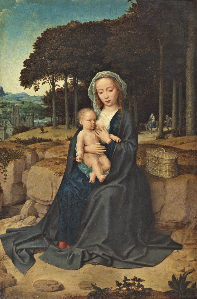 Pihenés az Egyiptomba tartó járaton alkotó: Gerard David