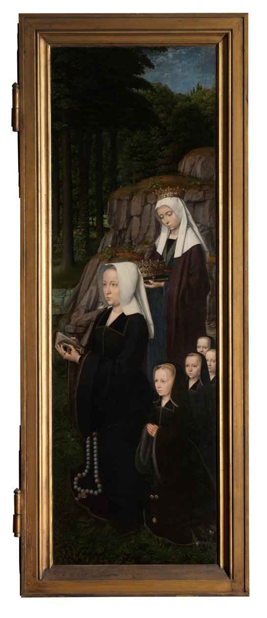 Krisztus megkeresztelkedésének jobb oldali táblája, 1502-08 körül (olaj, tábla) alkotó: Gerard David