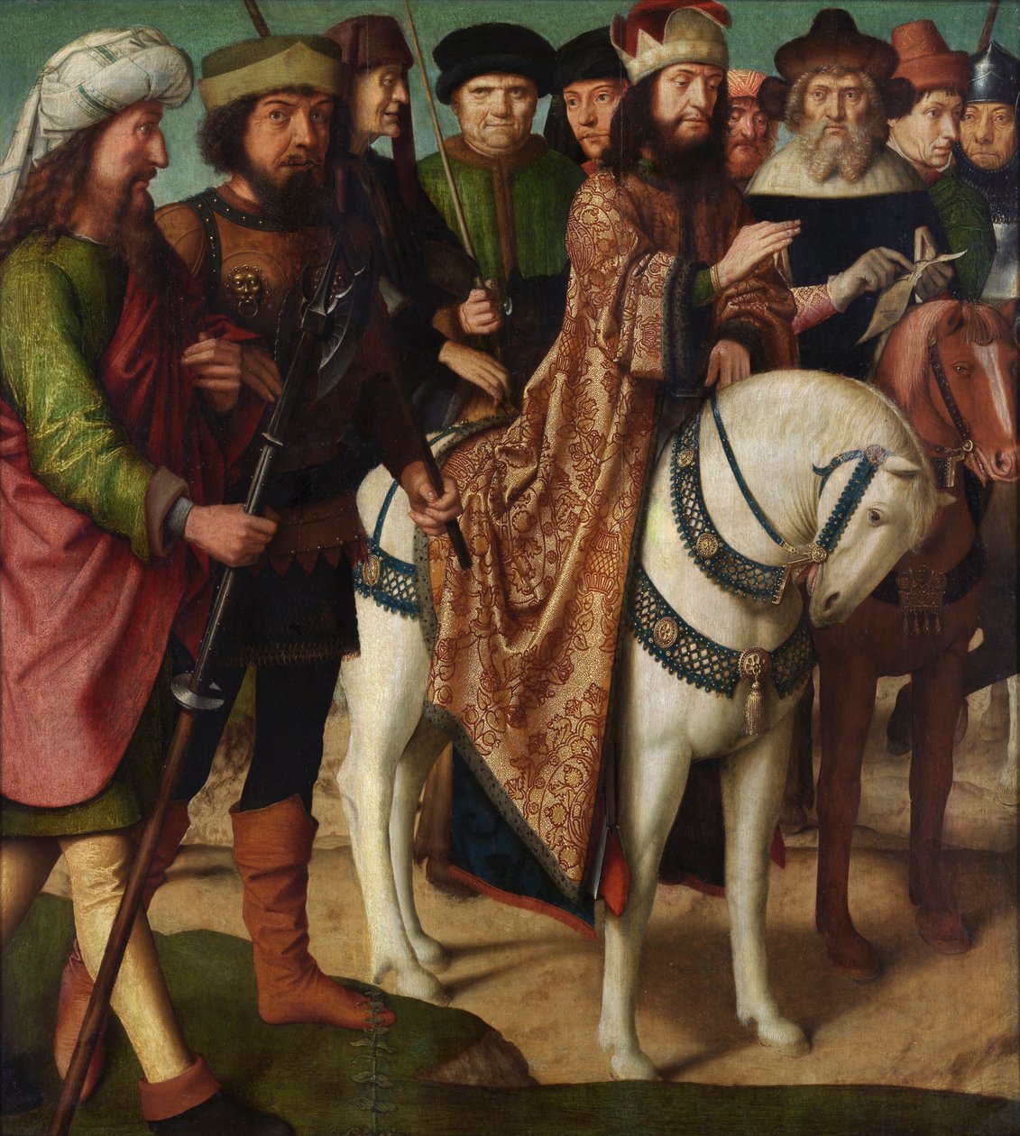 Római katonák és zsidó bírák (olaj a táblán) alkotó: Gerard David