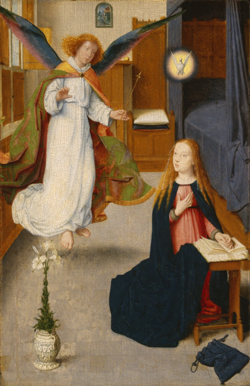 Az Angyali üdvözlet, 1490 körül (olaj, tölgyfa tábla) alkotó: Gerard David