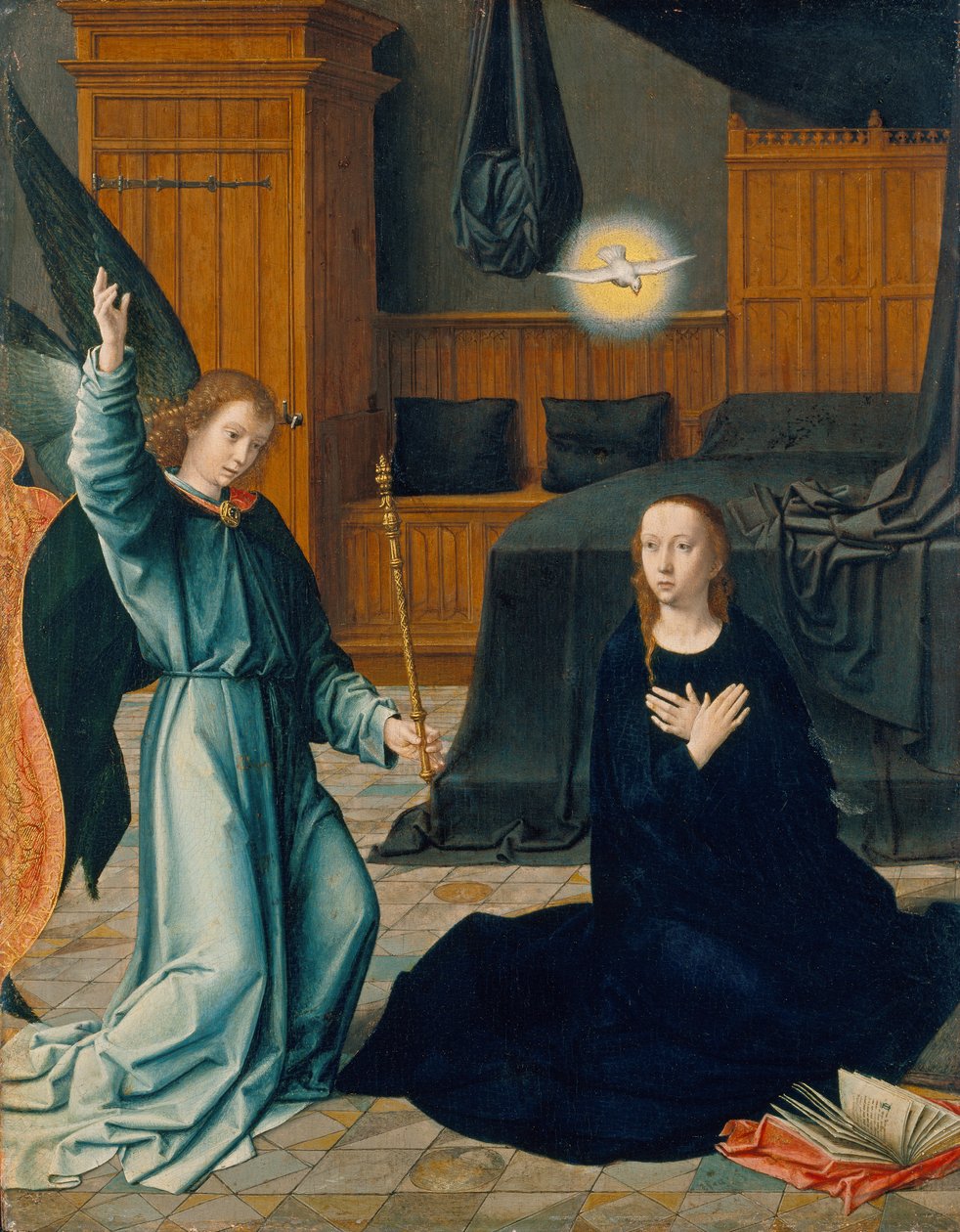 Az Angyali üdvözlet, 1509 körül (vegyes technika tölgyen) alkotó: Gerard David