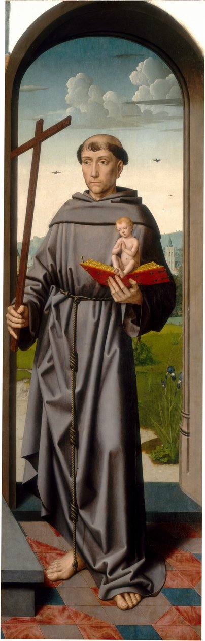 A Szent Anna-oltárkép: Páduai Szent Antal [jobb oldali panel], c. 15001520. alkotó: Gerard David