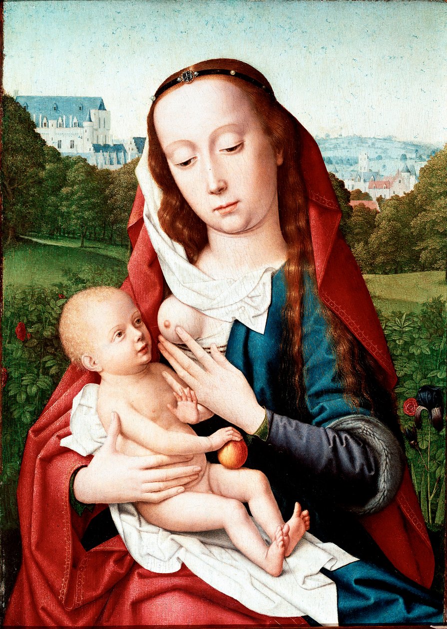 Szűz és gyermek festménye: Gerard David (1460-1523) Madrid, Musee Lazaro Galdiano alkotó: Gerard David