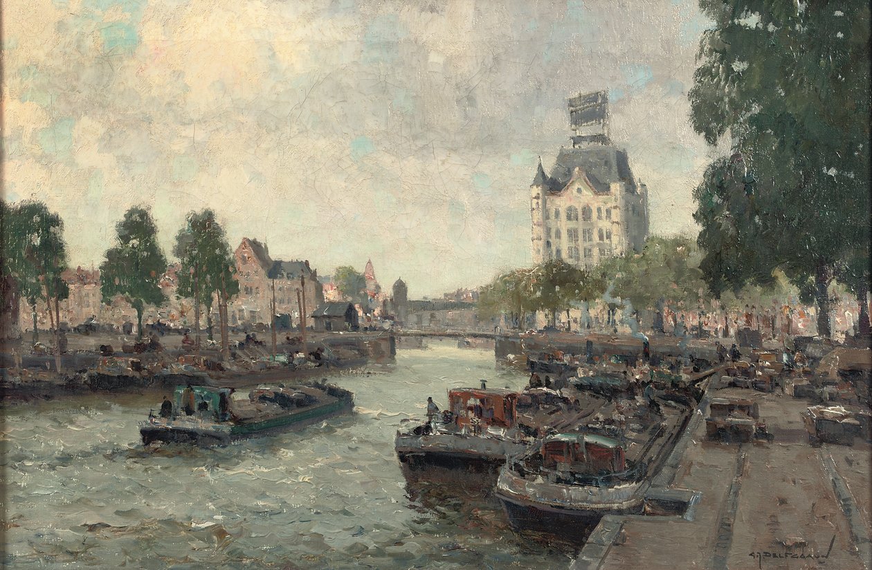 A view of the Witte Huis, Rotterdam (oil on canvas)   1417077   hu       hungarian Successfully Translated  Original: Gezicht op Montreux aan het Meer van Genève, in de verte de Dents du Midi Montreux et la Dent du Midi (title on object) Translat: Gezicht  alkotó: Gerard Delfgaauw
