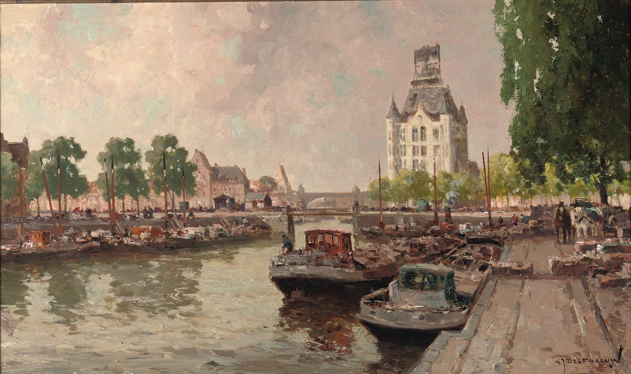 Kilátás a Witte Huisra, Rotterdam (olaj, vászon) alkotó: Gerard Delfgaauw