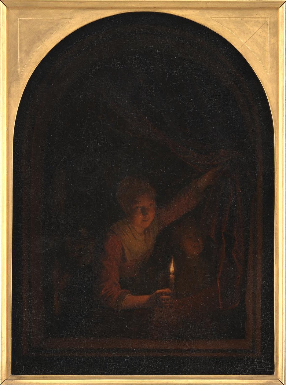 Lány egy gyertyával alkotó: Gerrit Dou