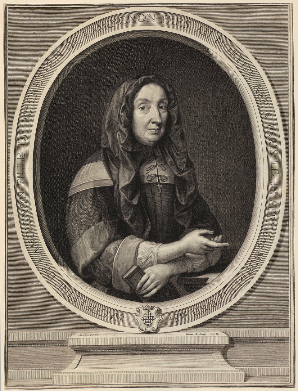 Madeleine de Lamoignon portréja alkotó: Gérard Edelinck