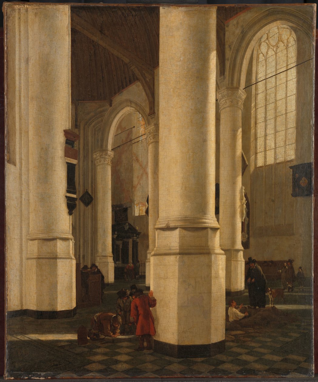 A delfti Oude Kerk belseje Pieter Pietersz Heijn altengernagy sírjával alkotó: Gerard Houckgeest (attributed to)