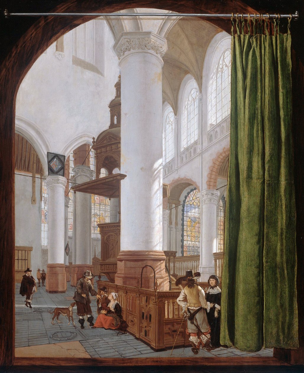 Holland: Interieur van de Oude Kerk in Delft, 1654 A delfti régi templom belseje alkotó: Gerard Houckgeest