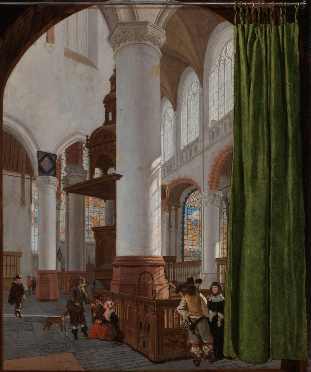 Az Oude Kerk belseje Delftben A delfti Oude Kerk belseje Trompe-l