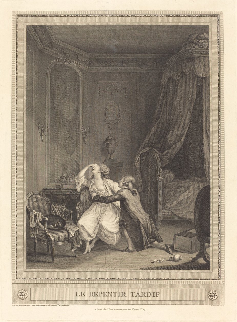 Késői bűnbánat alkotó: Gerard Rene Le Vilain after Nicolas Lavreince