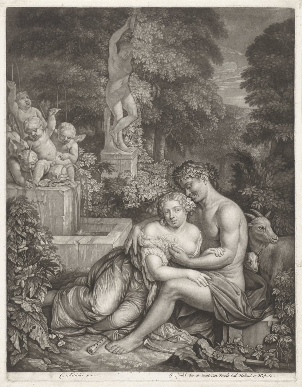Vertumnus en Pomona alkotó: Gerard Valck