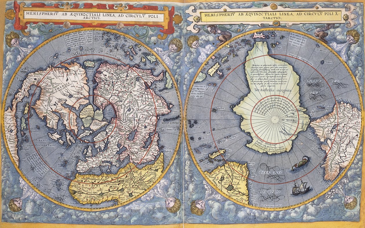 Északi- és Déli-sark, 1593 alkotó: Gerard de Jode