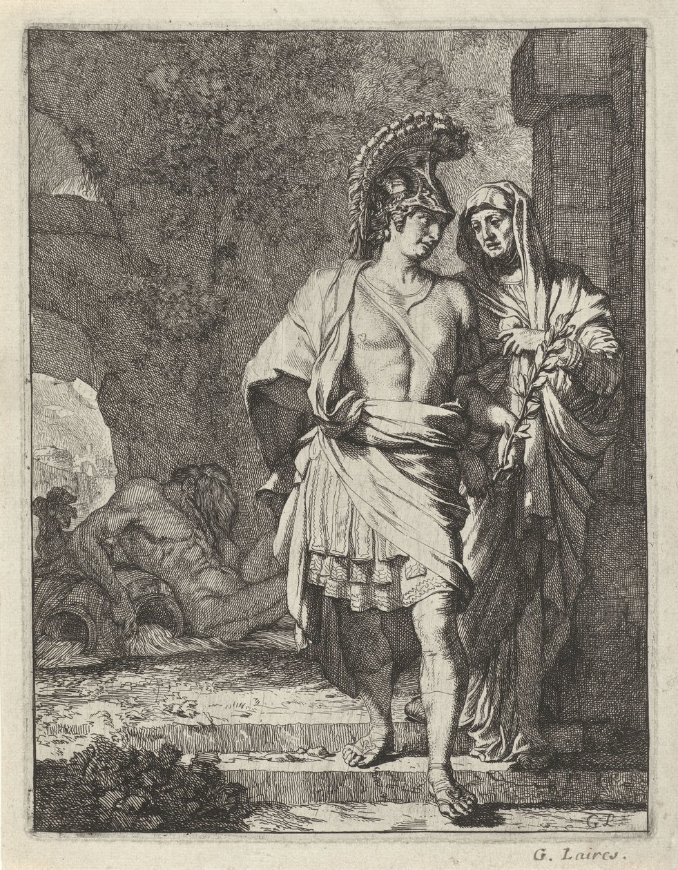 Aeneas en de Sibille van Cumae alkotó: Gerard de Lairesse