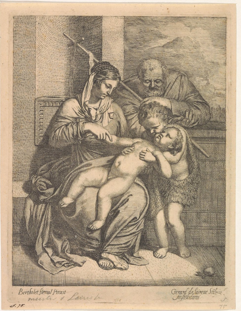 A Szent Család Keresztelő Jánossal alkotó: Gerard de Lairesse