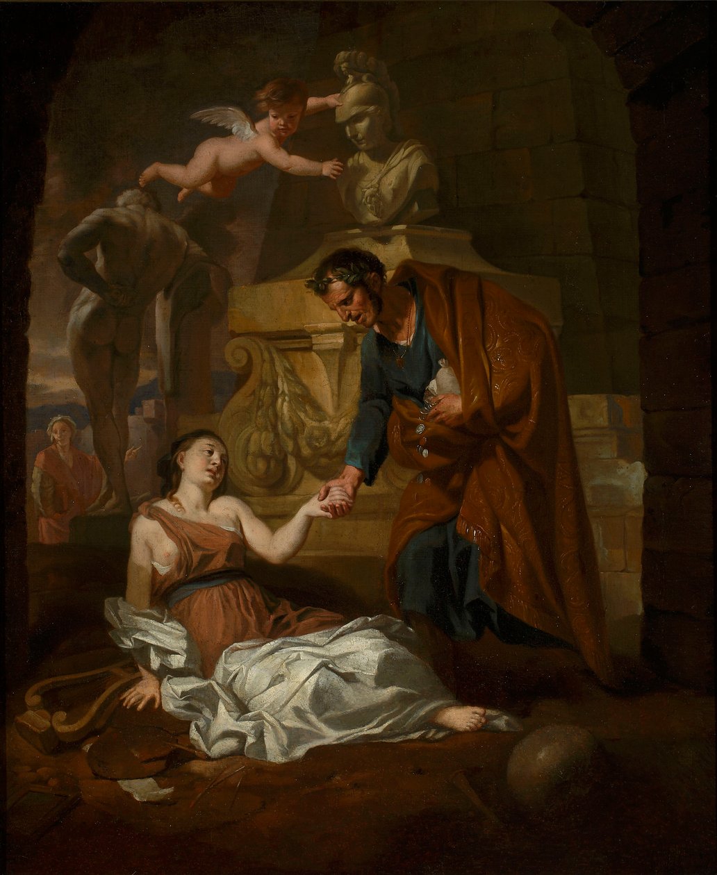 Gaius Maecenas (i. e. 70 – i. e. 8) támogatja a hanyatló képzőművészetet alkotó: Gerard de Lairesse