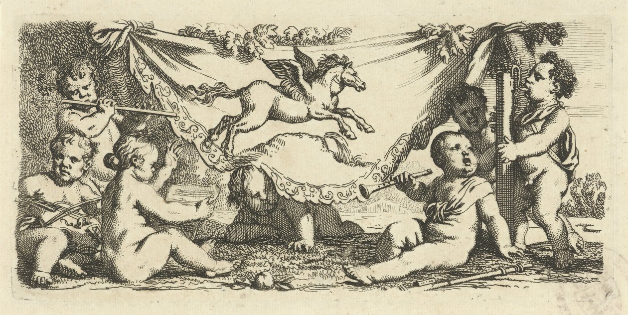 Putti zenél Pegasusszal alkotó: Gerard de Lairesse