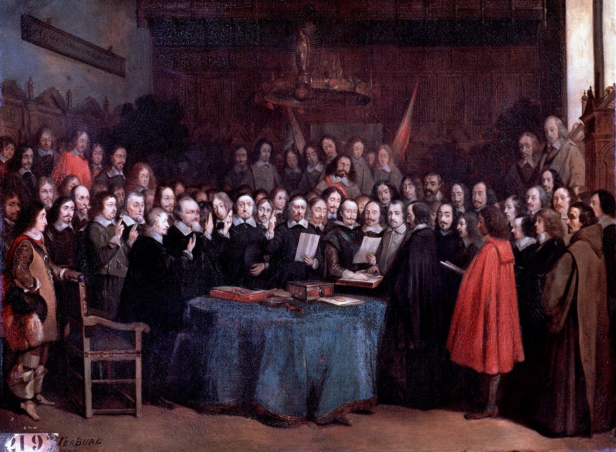 Münsteri Szerződés (Festészet alkotó: Gerard ter (after) Borch or Terborch
