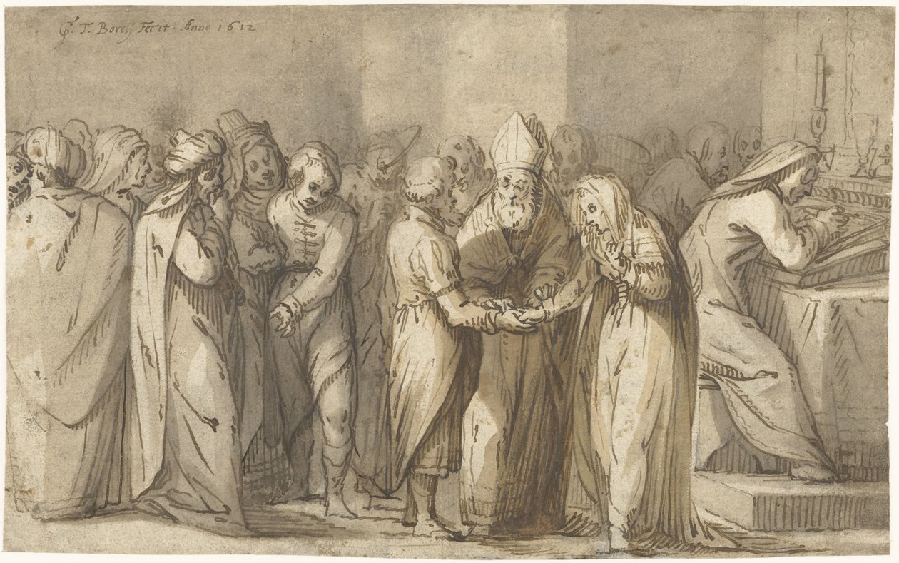Szűz Mária házassági áldása alkotó: Gerard ter Borch