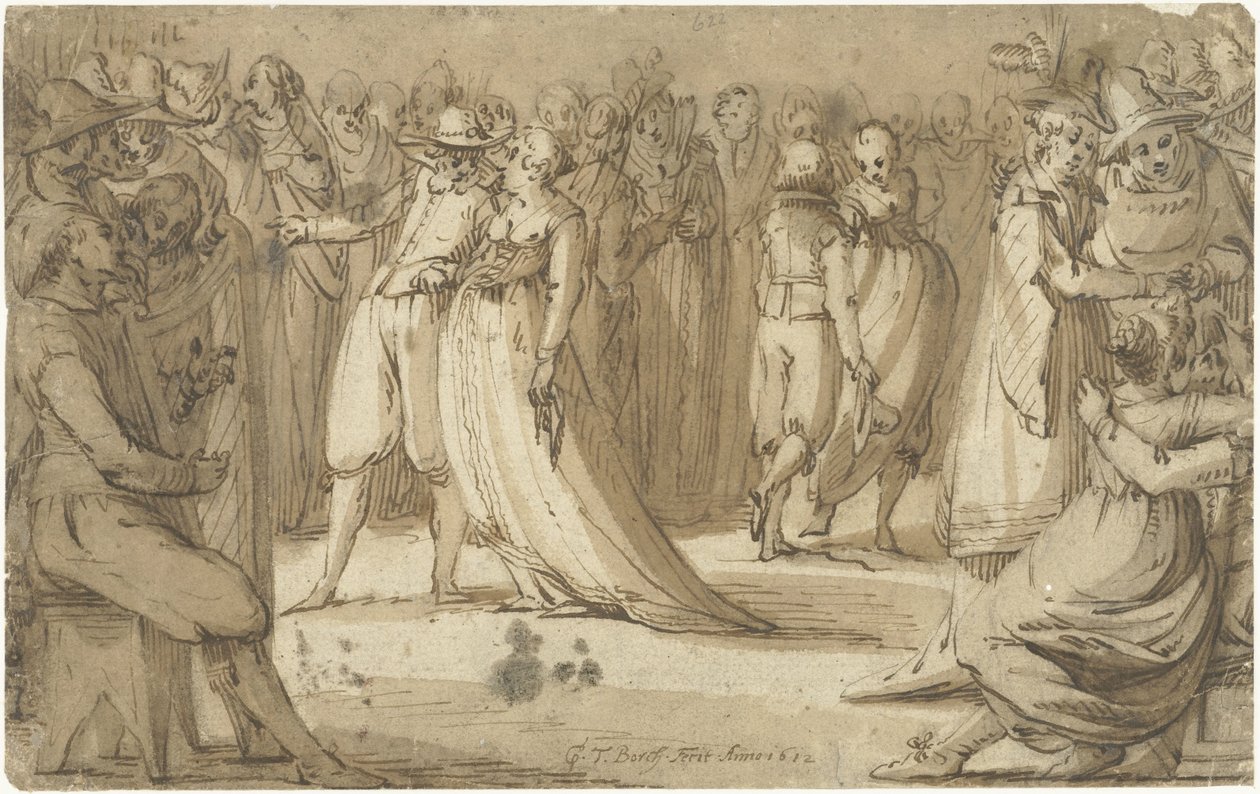 parti jelenet Ball olasz alkotó: Gerard ter Borch