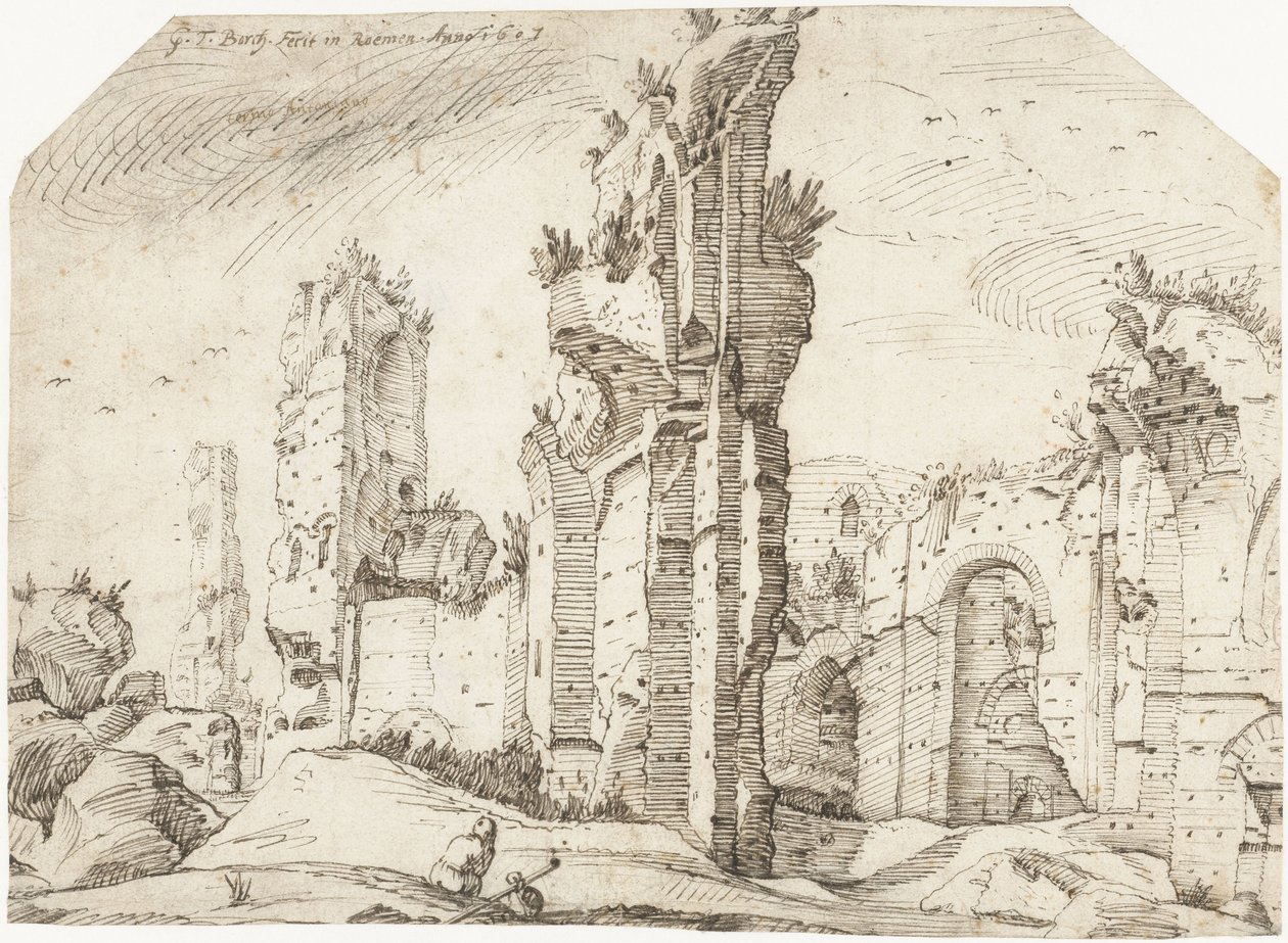 Caracalla fürdőjének romjai alkotó: Gerard ter Borch