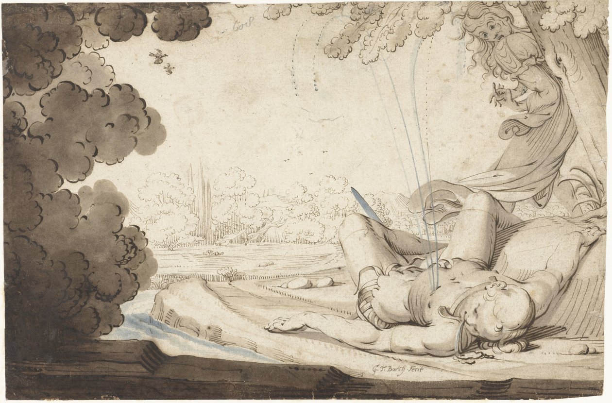 Thisbe felfedezi a halott Piramust alkotó: Gerard ter Borch