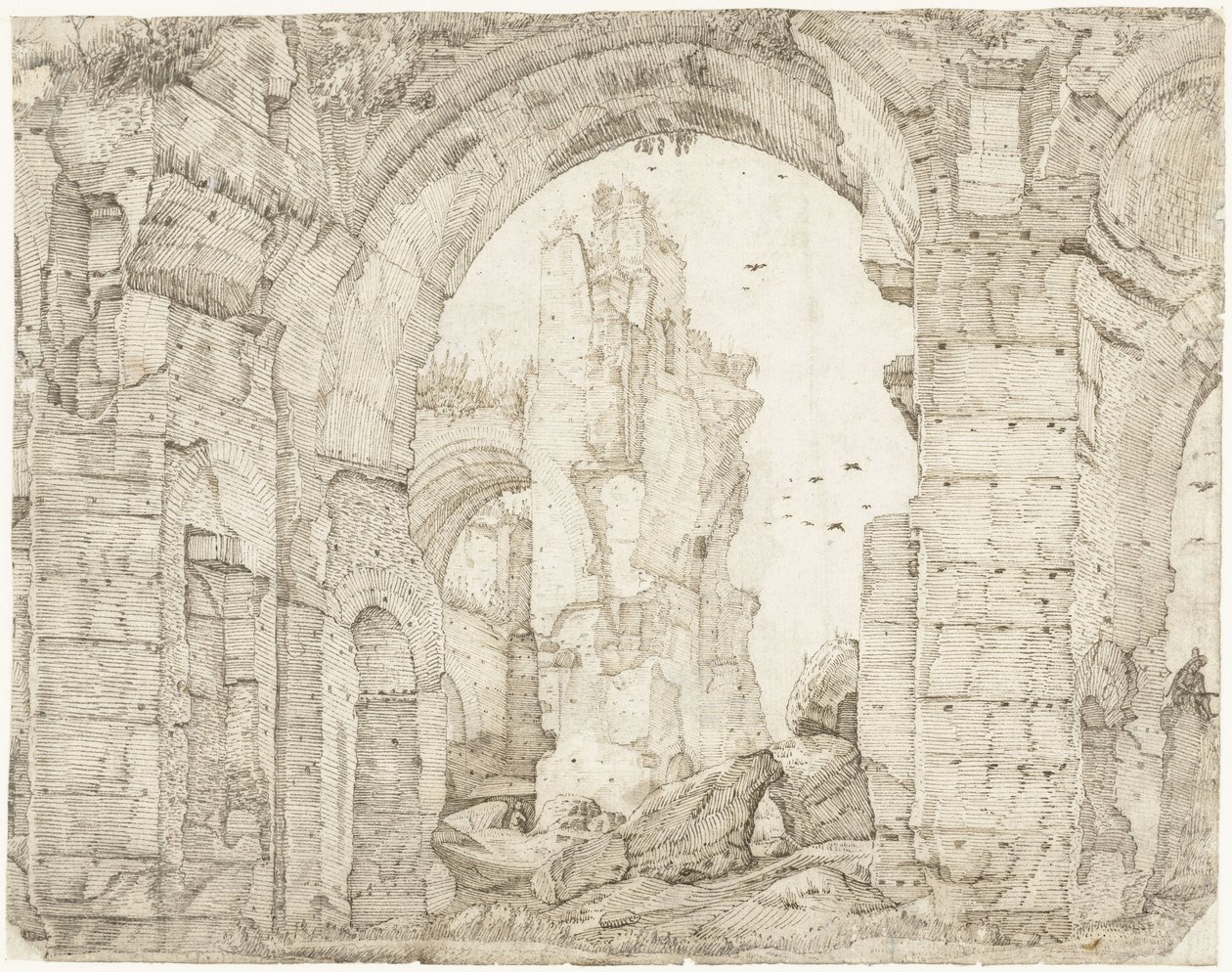 Ruïnes van de therme van Caracalla, Róma alkotó: Gerard ter Borch (I)