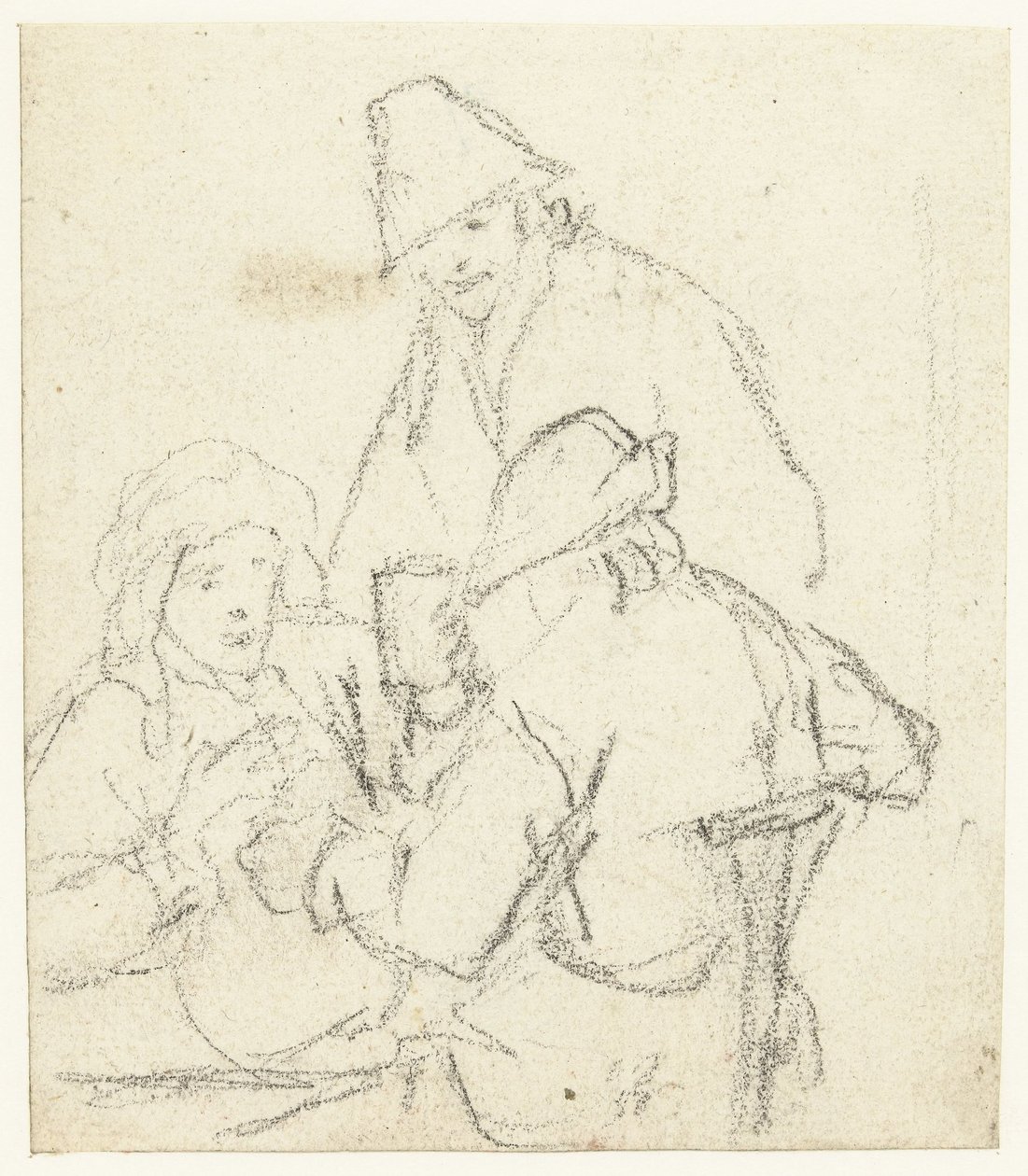 Három ivó gazda egy asztal körül alkotó: Gerard ter Borch (II) (possibly)