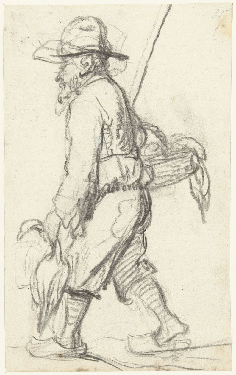 Vadász egy kosár kacsával alkotó: Gerard ter Borch (II) (possibly)
