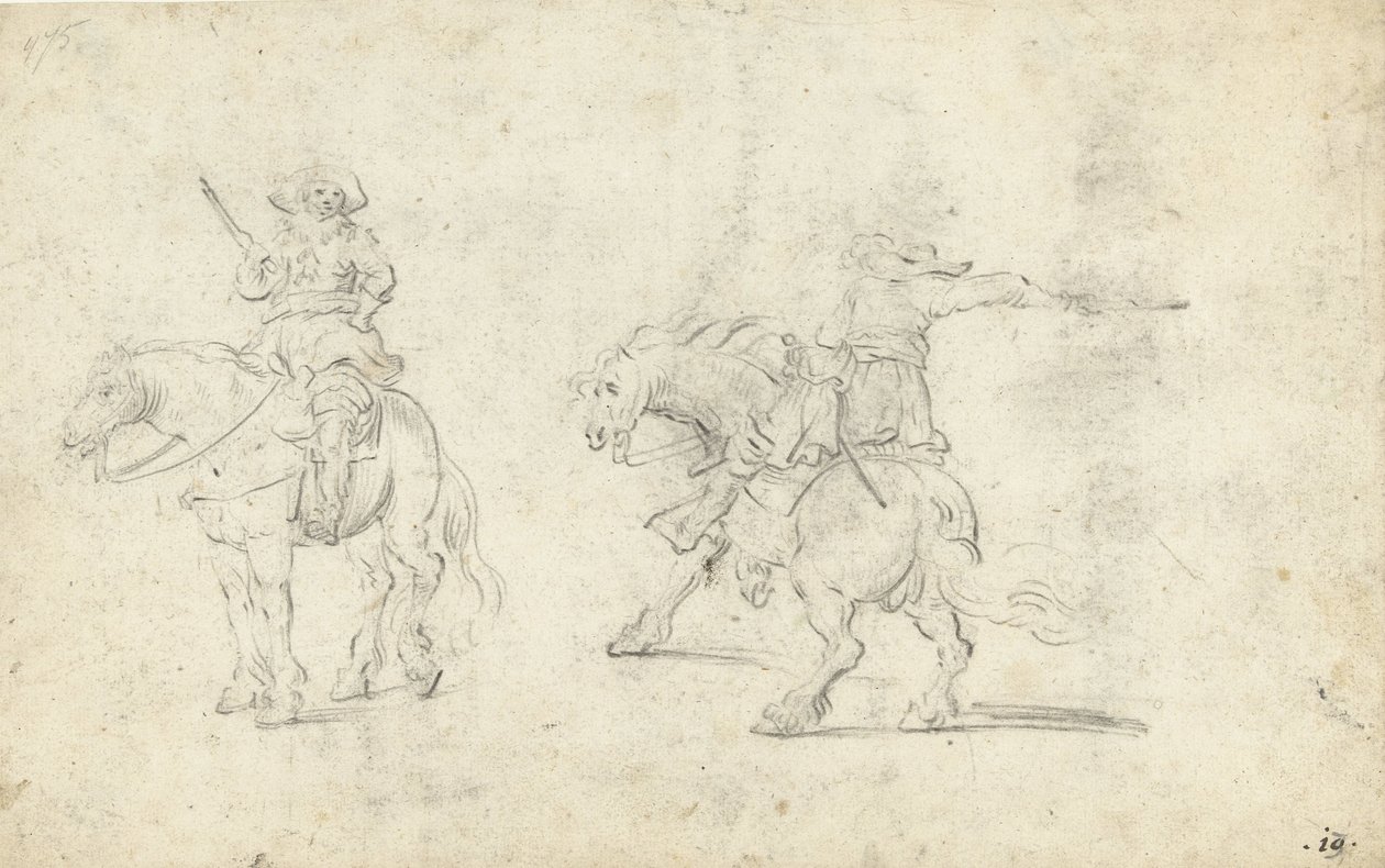 Két katona lóháton alkotó: Gerard ter Borch (II) (possibly)