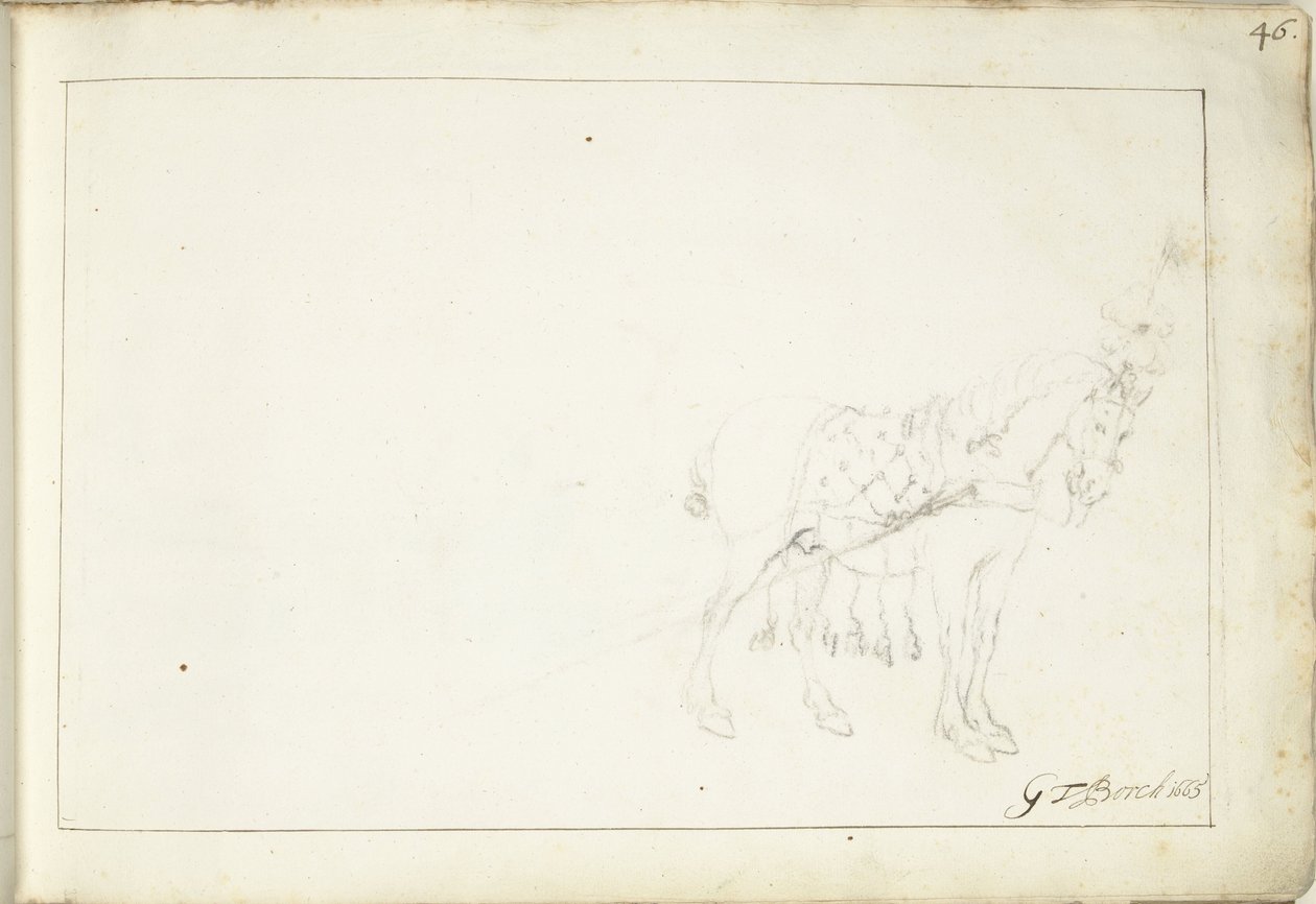 Ló, jobbra alkotó: Gerard ter Borch (II) (signed by artist)