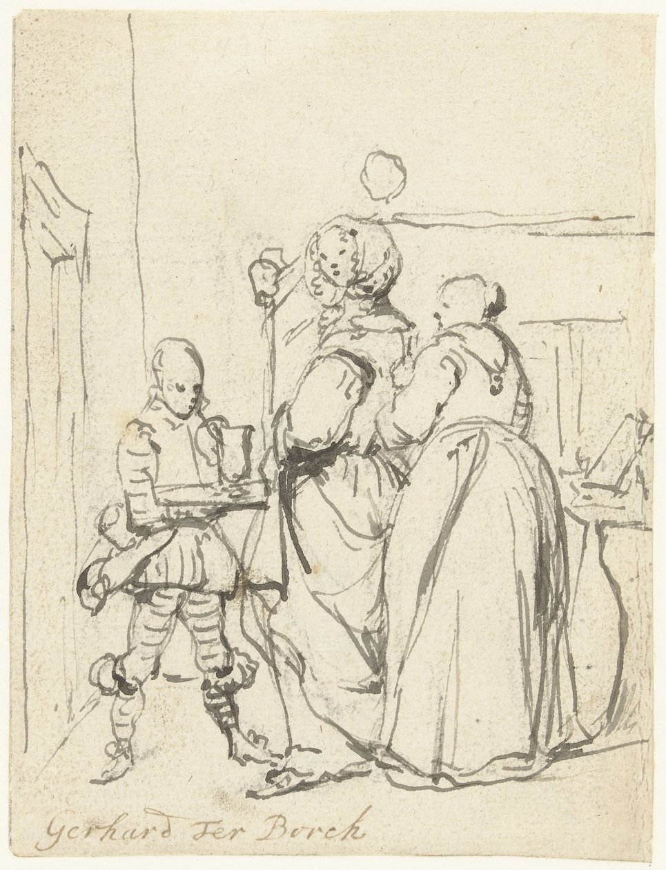 Wc-jén dolgozó hölgy alkotó: Gerard ter Borch (II)