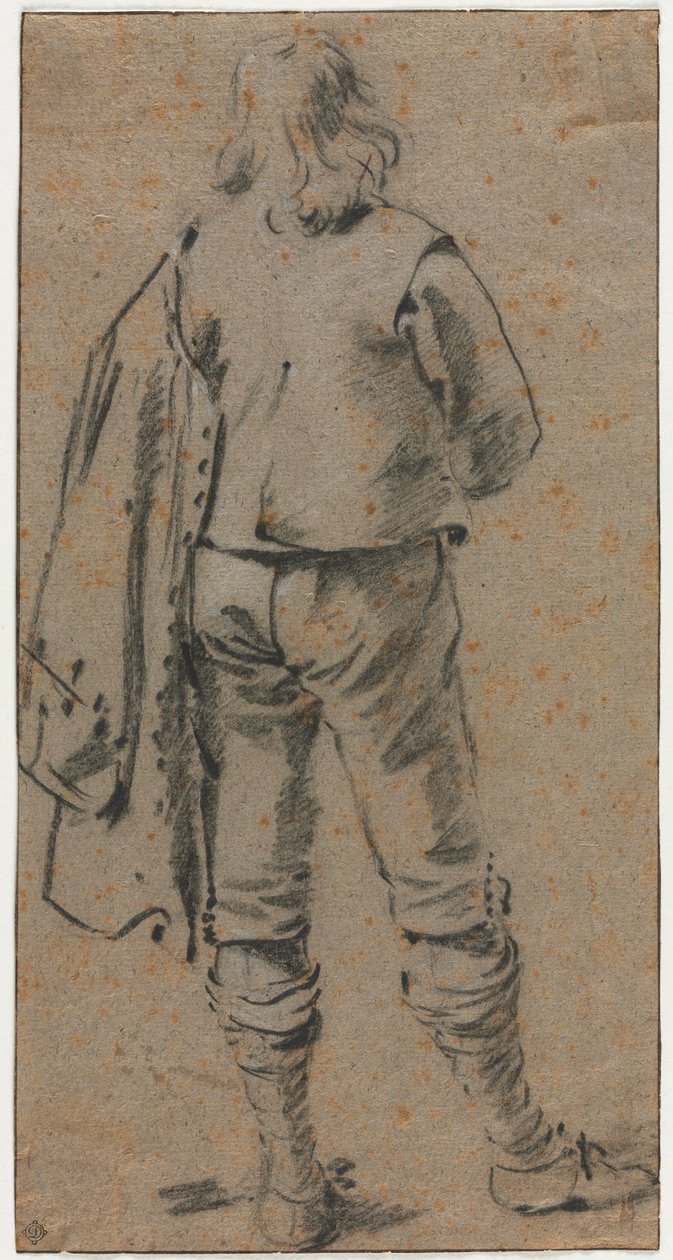 Egy férfi áll hátulról nézve alkotó: Gerard ter Borch