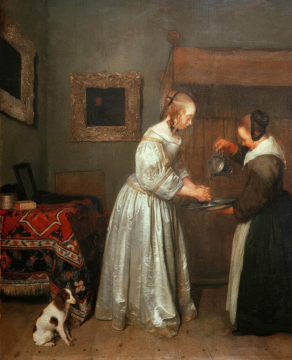 A hölgy kezet mosott alkotó: Gerard ter Borch