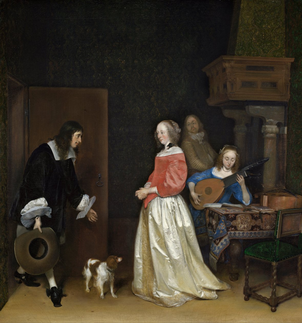 Az udvarló látogatása alkotó: Gerard ter Borch