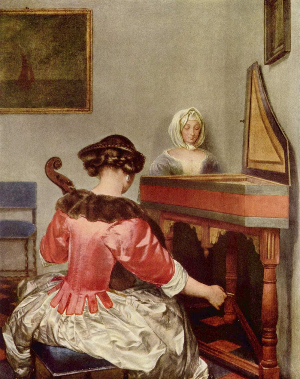 Két nő zenél egy belső térben alkotó: Gerard ter Borch