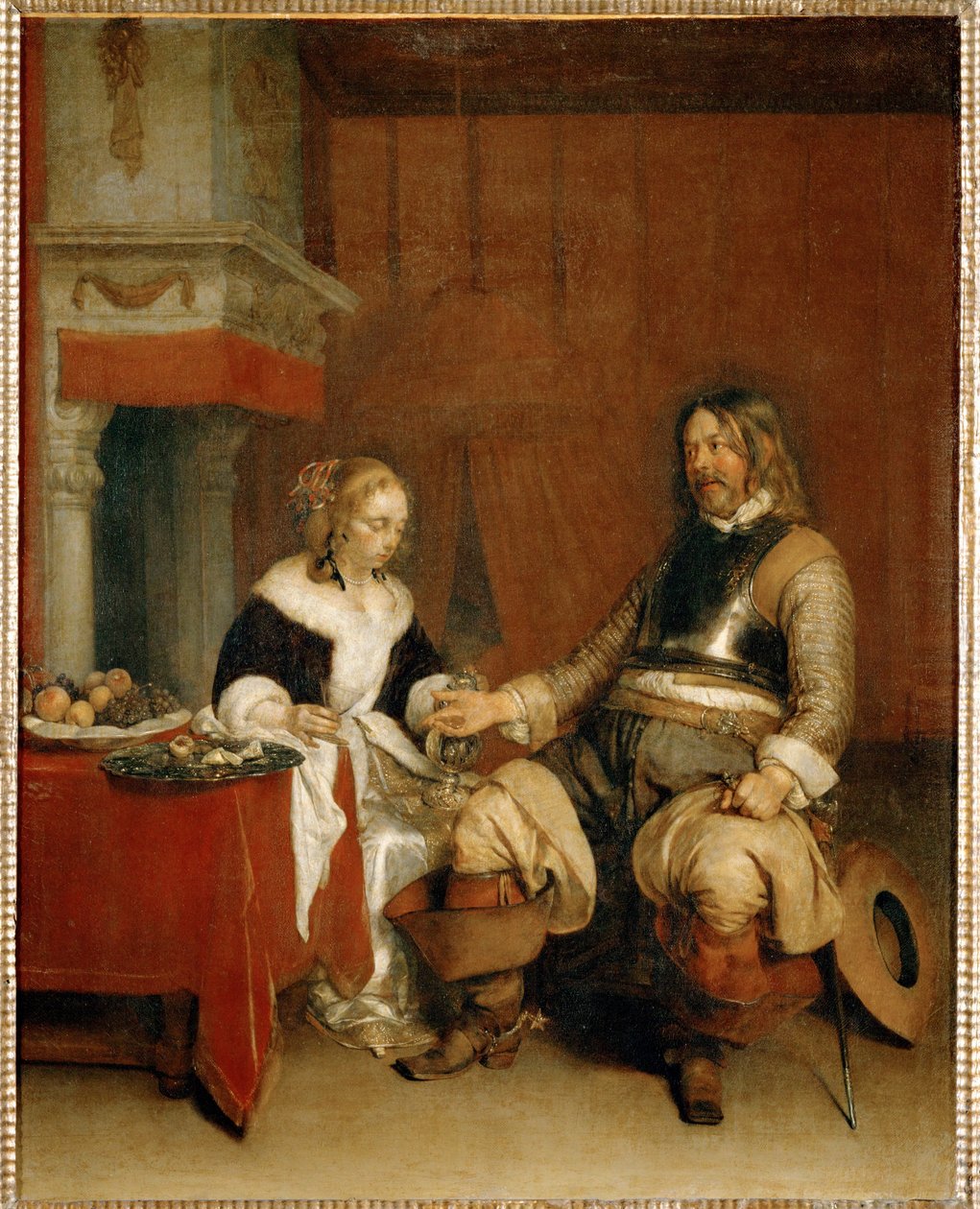 Le galant militaire - A daliás tiszt ... alkotó: Gerard ter Borch or Terborch
