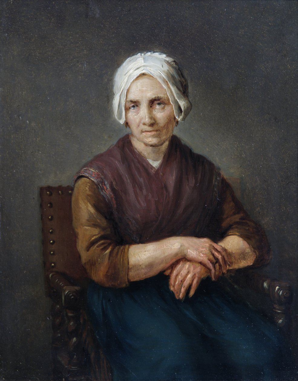 Ülő parasztasszony portréja alkotó: Gerard ter Borch