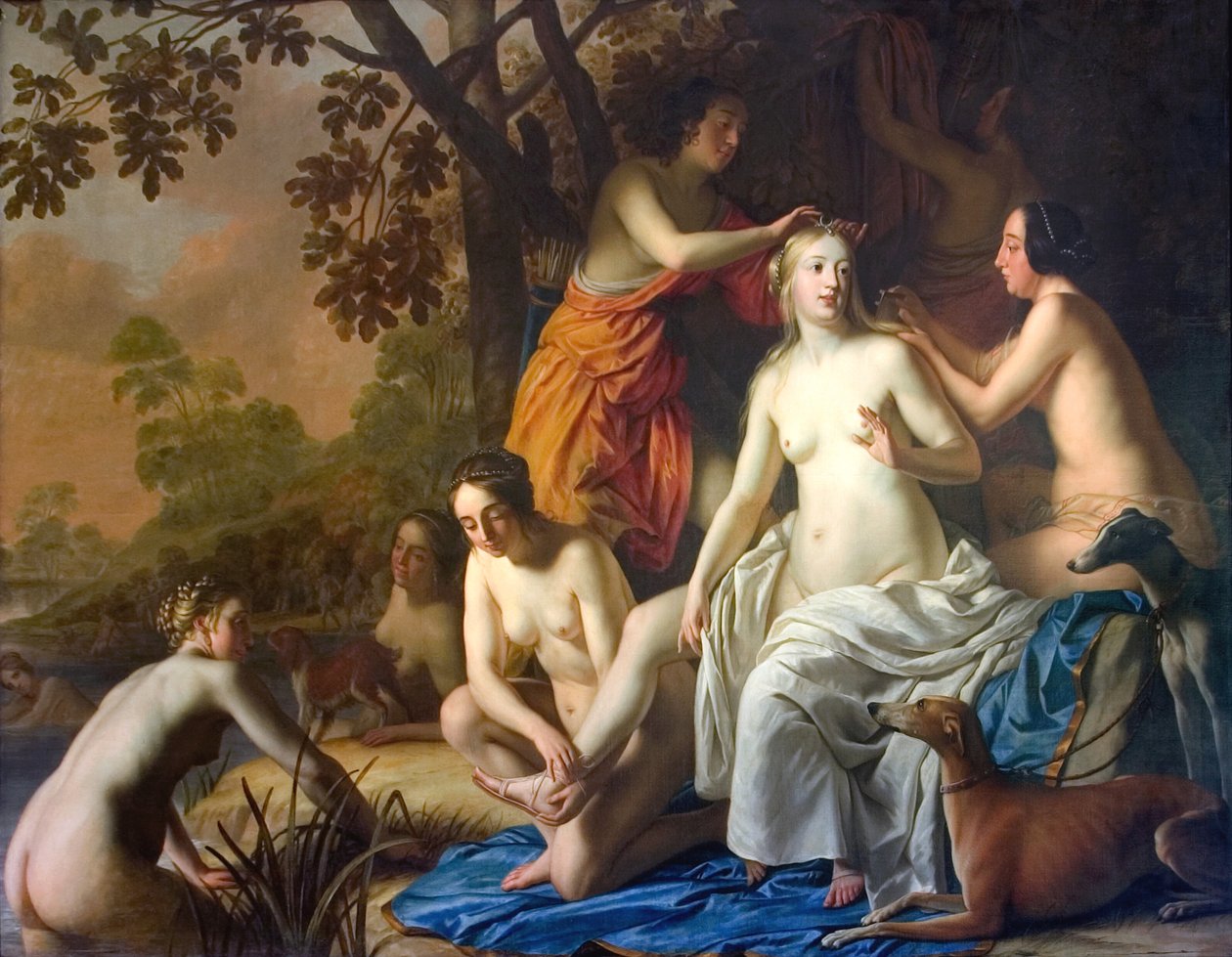 Diana a nimfáival alkotó: Gerard van Honthorst