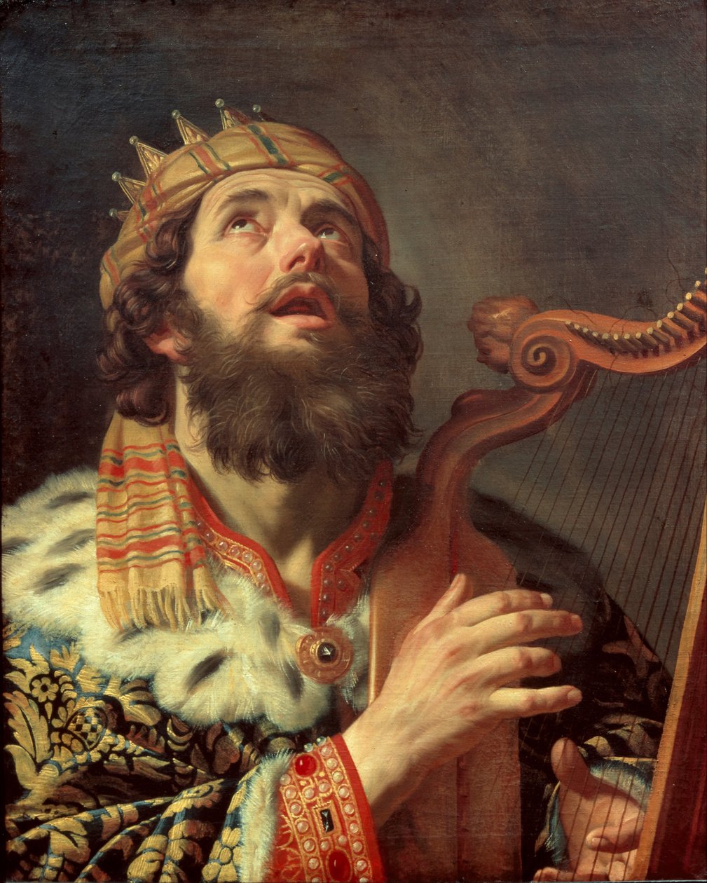 Holland: Harpspelende koning David David király hárfázik alkotó: Gerard van Honthorst