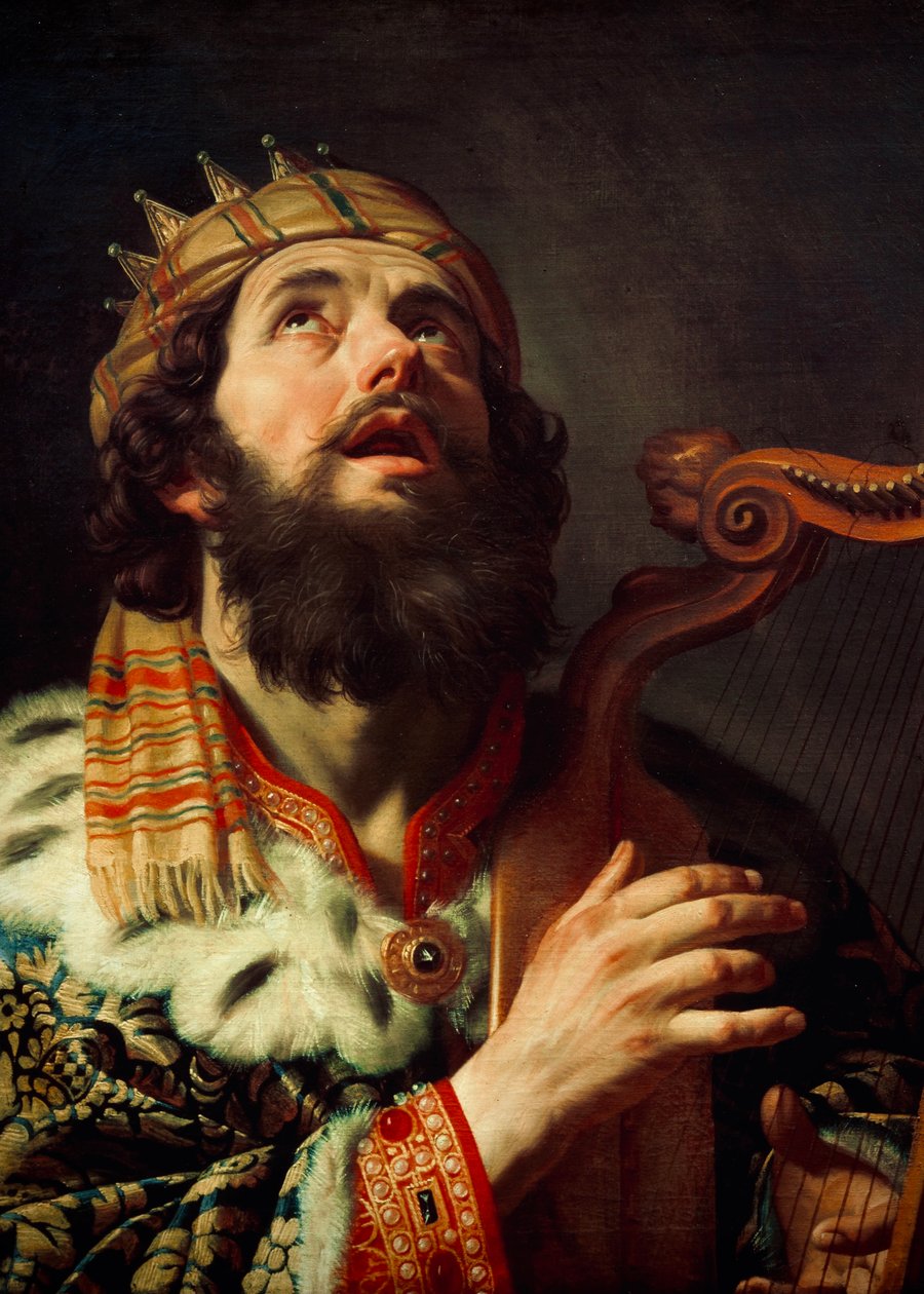 Holland: Harpspelende koning David David király hárfázik alkotó: Gerard van Honthorst