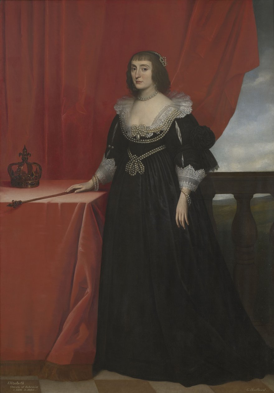 Stuart Erzsébet, cseh királyné portréja (1596-1662) alkotó: Gerard van Honthorst