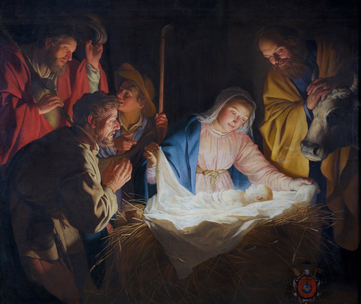 A pásztorok imádása alkotó: Gerard van Honthorst