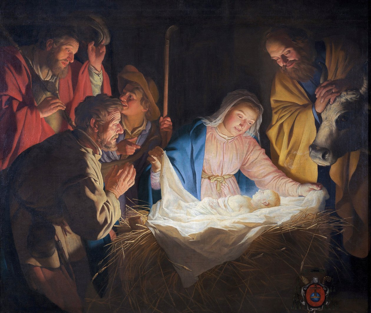 A pásztorok imádása alkotó: Gerard van Honthorst
